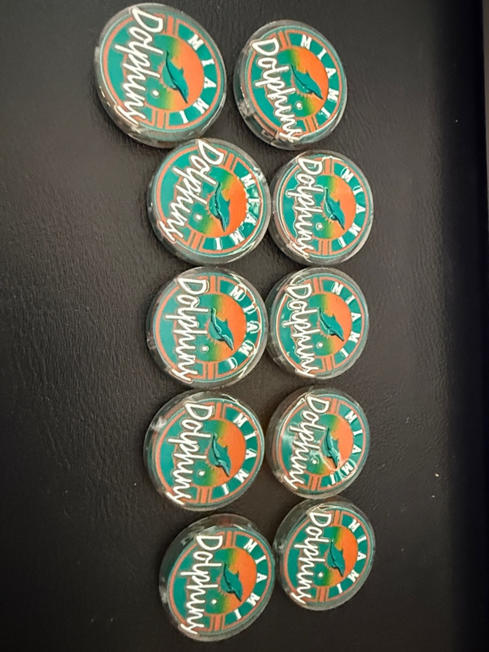 Miami Dolphins team focal beads for pen making set of  10 - Teal & Orange
